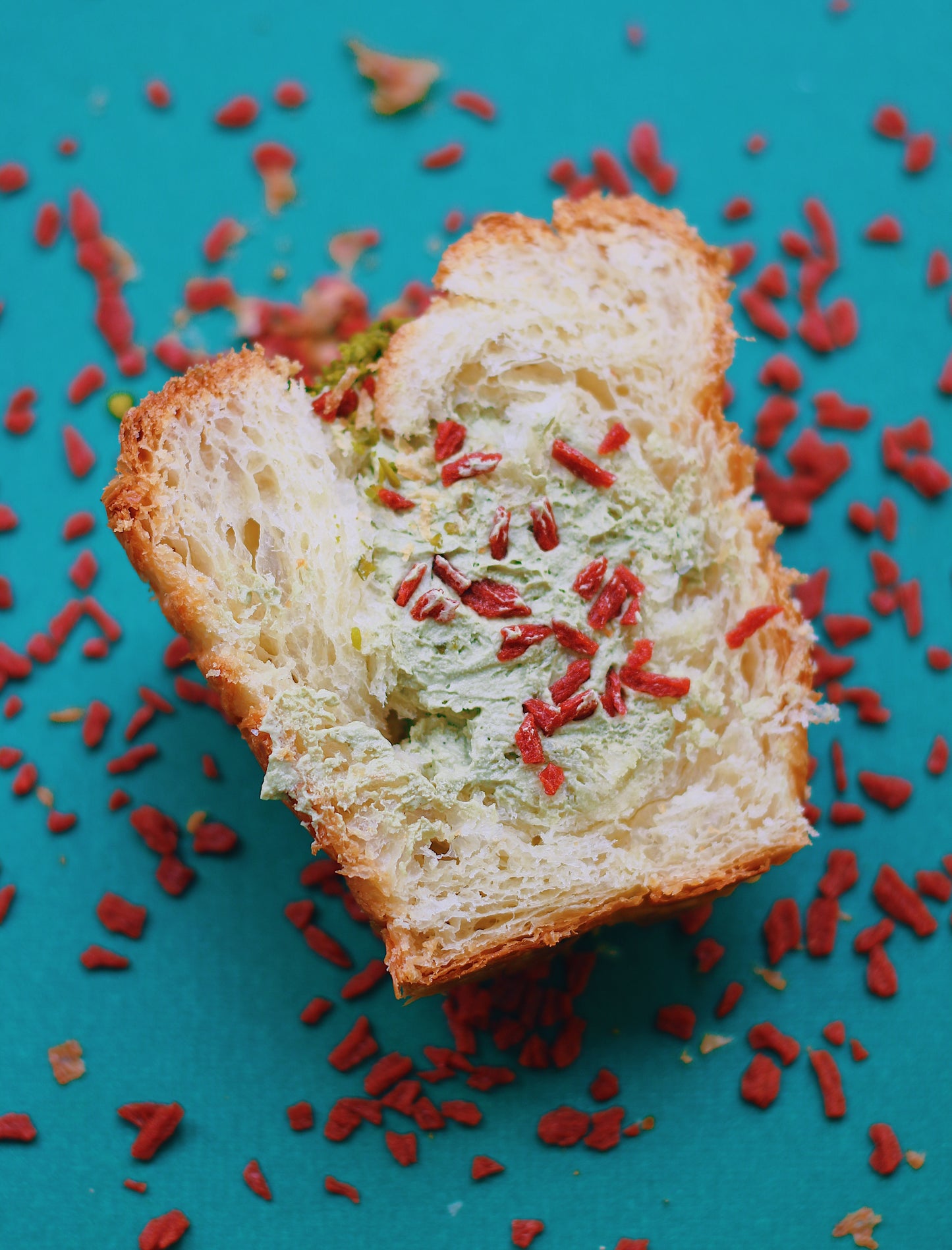 Pistachio Strawberry Crunch Cruffin