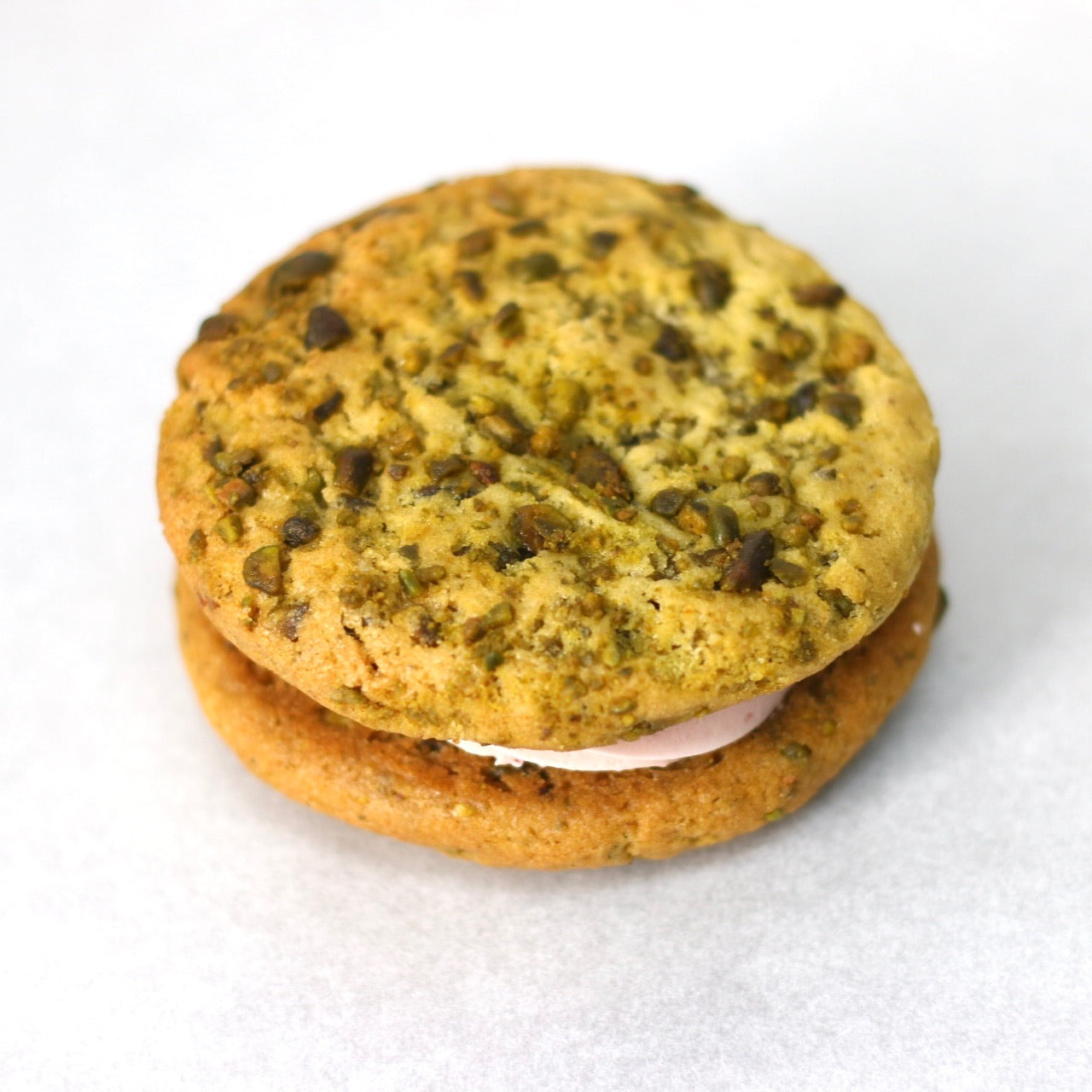Pistachio Raspberry Cookie Sandwiches